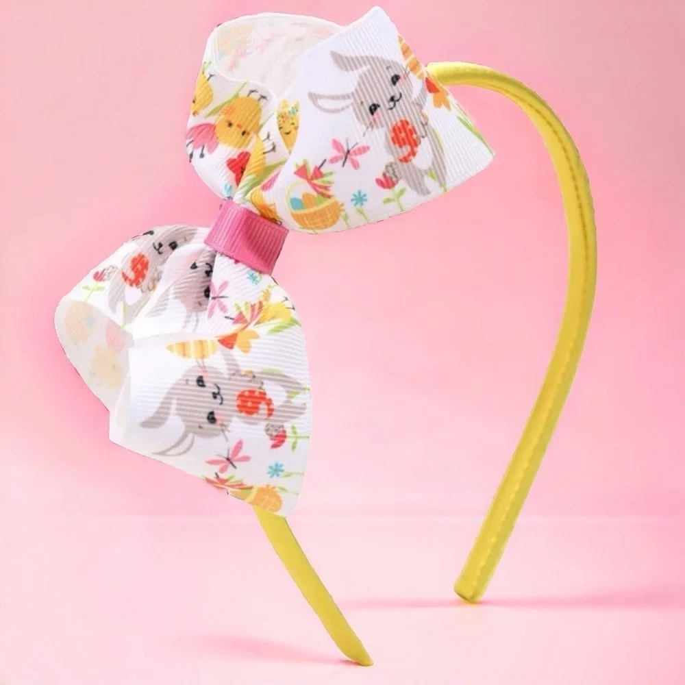 Hoppy Easter Style: Adorable Handmade Bow Headband for Girls!